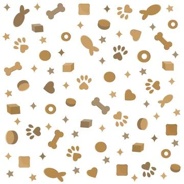 Animal feed pattern, color vector illustration on a white background Stock-Illustration
