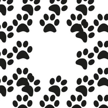 Animal footprint seamless pattern. 스톡 일러스트