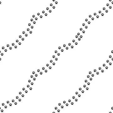 Animal footprint seamless pattern. Stock Illustration