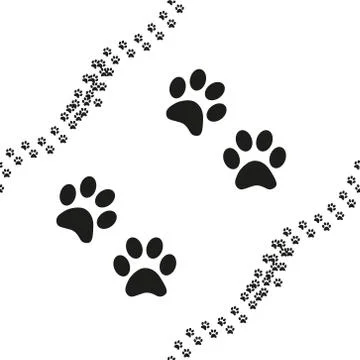 Animal footprint seamless pattern. Stock Illustration
