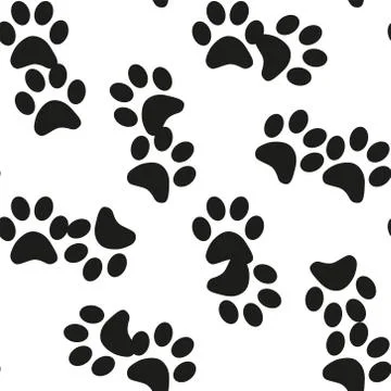 Animal footprint seamless pattern. Stock Illustration