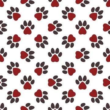 Animal Footprints Pattern vector cute seamless background 스톡 일러스트