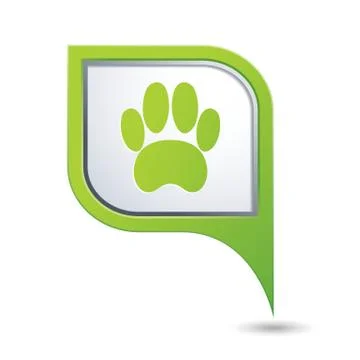 Animal footstep GREEN pointer Stock Illustration