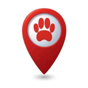 Animal footstep RED pointer Stock Illustration
