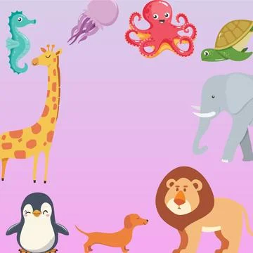 Animal frame for sheet cover Stock Illustration