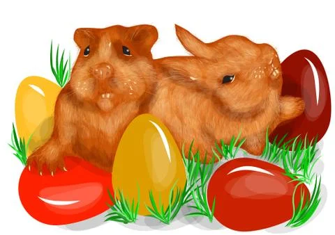 Animal fun easter Illustrazione stock