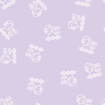 Animal genetic line seamless pattern flat Stock Illustration