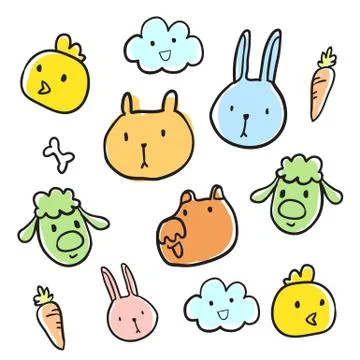 Animal head doodle Stock Illustration