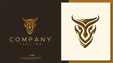 Animal head logo design vector. Simple animal mascot logo template. Stock Illustration