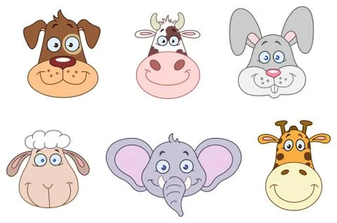 Animal heads Stock Illustration