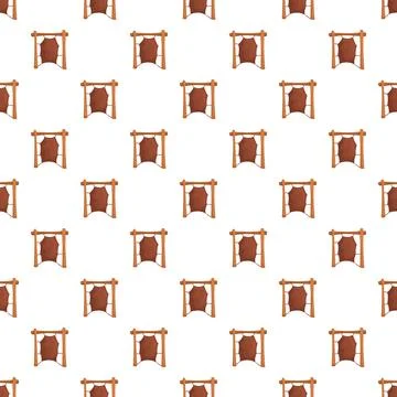 Animal hide drying frames seamless pattern 스톡 일러스트
