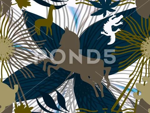 Animal icon based seamless pattern Ilustração Stock