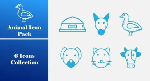 Animal Icon Pack Editable Vector Fill Color Collection 스톡 일러스트
