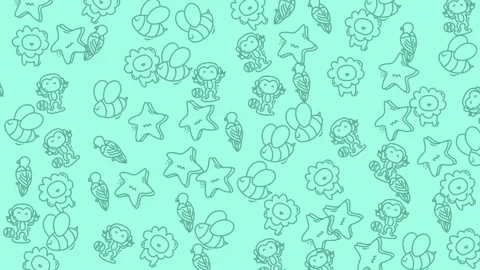 Animal icon random pattern loop background animation Stock Footage 318583511