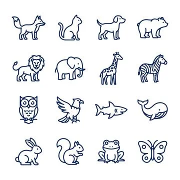 Animal Icon Set Stock Illustration
