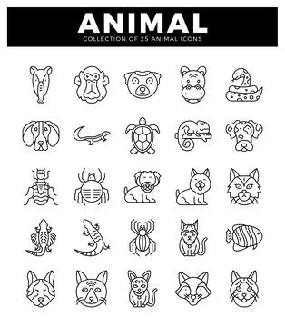 Animal Icons Stock Illustration
