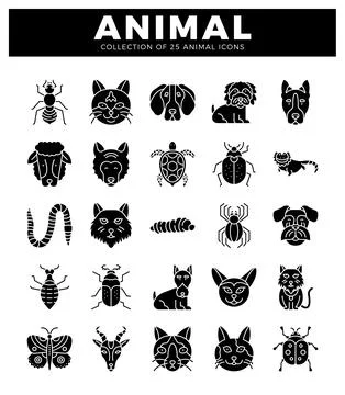 Animal icons. vector illustrations in simple. modern style. Stock Illustration