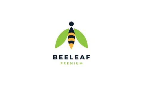 Animal insect bee wings leaf plant  logo icon illustration design Illustration