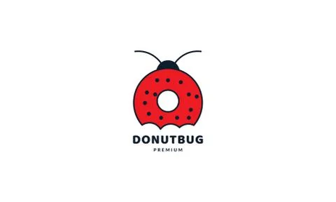 Animal insect bug with donuts logo icon illustration design Stock Illustration