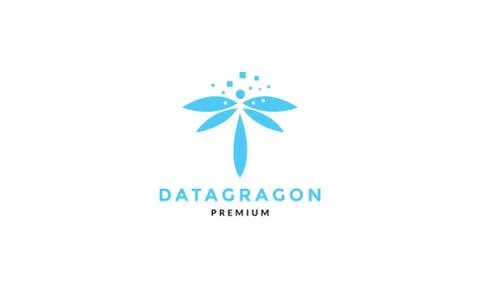 Animal insect dragonflies data tech logo illustration design Stock Illustration
