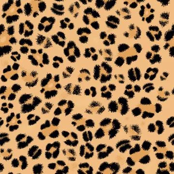 Animal leopard print seamless vector pattern Square nature texture for design Illustrazione stock