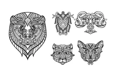 Animal mandala Illustrazione stock