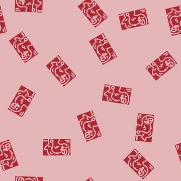 Animal migration paths glyph vector seamless pattern Illustrazione stock