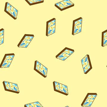 Animal migration paths isometric icon seamless pattern Illustrazione stock