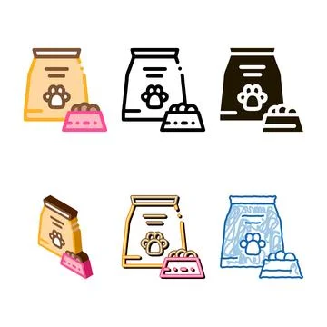 Animal modern feed icon vector outline Stock Illustration