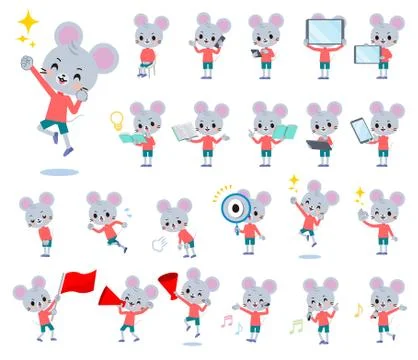 Animal mouse boy Action Stock Illustration