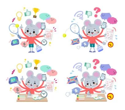 Animal mouse boy mulch task Illustrazione stock