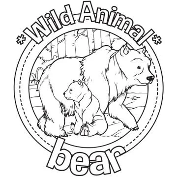 Animal Outline Vector Bear Stock Illustration