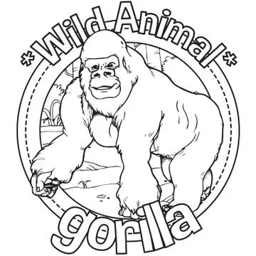 Animal Outline Vector Gorilla Stock Illustration
