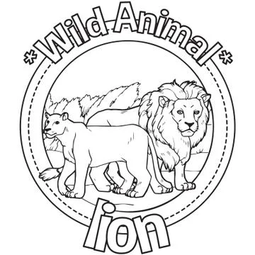 Animal Outline Vector Lion Stock Illustration