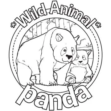 Animal Outline Vector Panda Stock Illustration