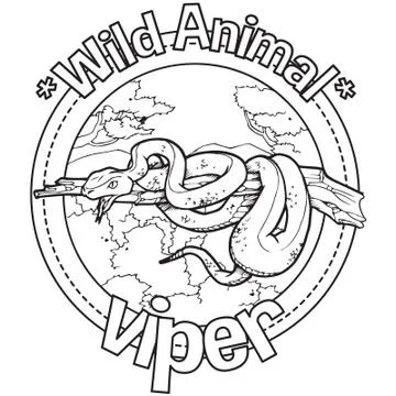 Animal Outline Vector Viper Snake Stock Illustration