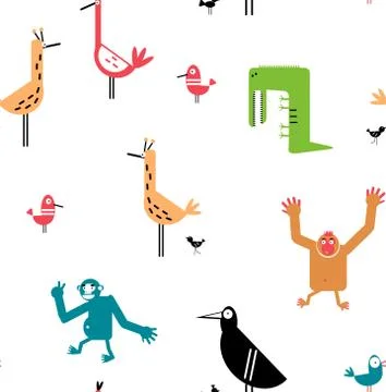 Animal pattern flat illustration on white 스톡 일러스트