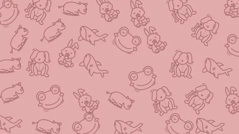 Animal pattern holiday cheer radiates from this repeating pink background design Video stock 322122213