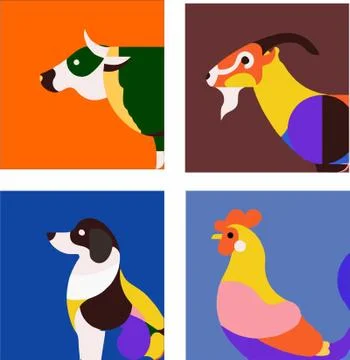 Animal pattern for printing or design geometric pattern for printing Stock Illustration