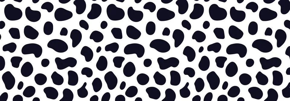 Animal pattern for textile design. Seamless pattern of dalmatian or cow spots Stock Illustration