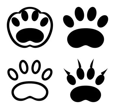 Animal Paw Print Element, Vector Collection Stock Illustration