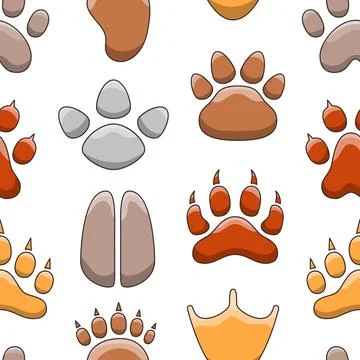 Animal paw print. Seamless pattern. Stockillustratie