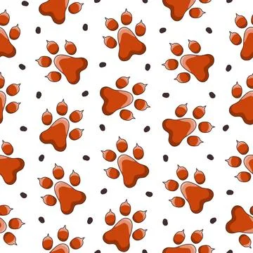Animal paw print. Seamless pattern. Stockillustratie