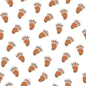 Animal paw print. Seamless pattern. Stock Illustration