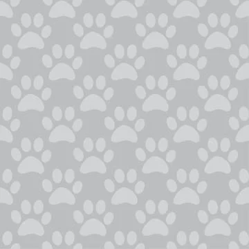 Animal paw seamless gray pattern Stock Illustration