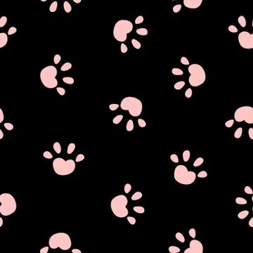 Animal Paw Seamless Pattern Simple Background.  Illustration Stock Illustration
