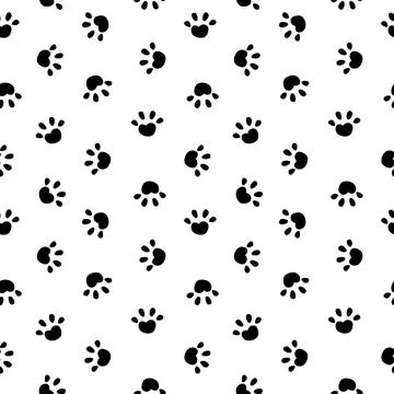 Animal Paw Seamless Pattern Simple Background. Vector Illustration Stock Illustration