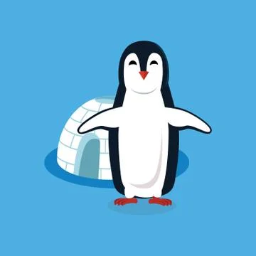 Animal Pinguin Design Flat Stock Illustration