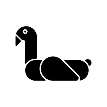 Animal pool float black glyph icon Stock Illustration