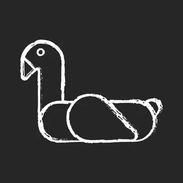 Animal pool float chalk white icon on dark background Illustrazione stock